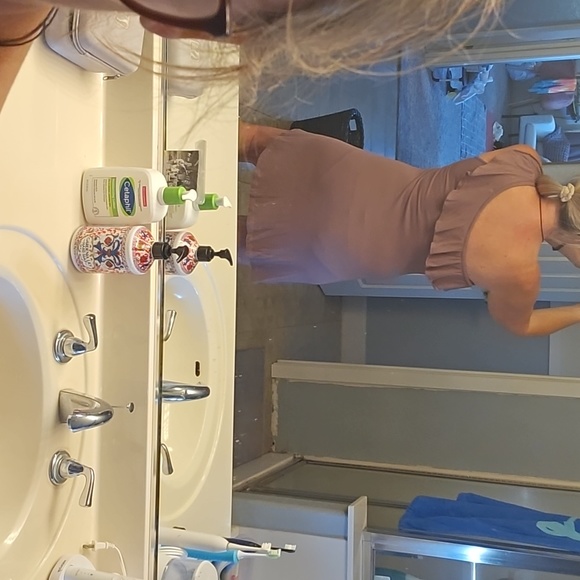 STUNNING ONE SHOULDER FRILLED RIBBED AMERICAN EAGLE STRETCH DRESS - Picture 4 of 8